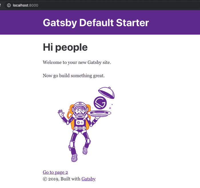 gatsby default website