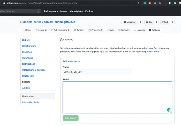 github secret